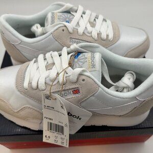 Reebok Classic Nylon Walking Running Shoes FV1593 White Grey Men’s 6.5